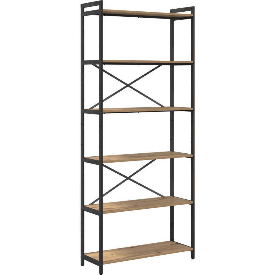 vidaXL - Boekenplank - 80 - x - 30 - x - 189,5 - cm - Bewerkt - hout - Artisan - Eiken afbeelding 1