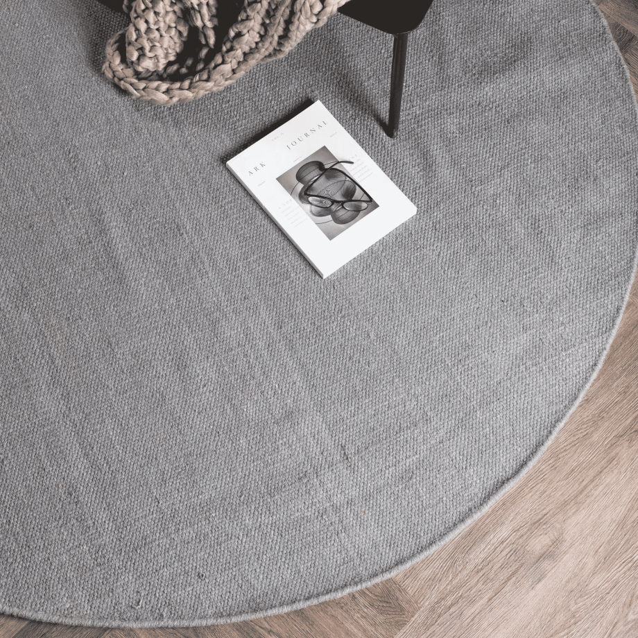 Nohr Rond Vloerkleed 'Keefe' 200cm, kleur Lichtgrijs Nohr Rond Vloerkleed 'Keefe' 200cm, kleur Lichtgrijs afbeelding 1