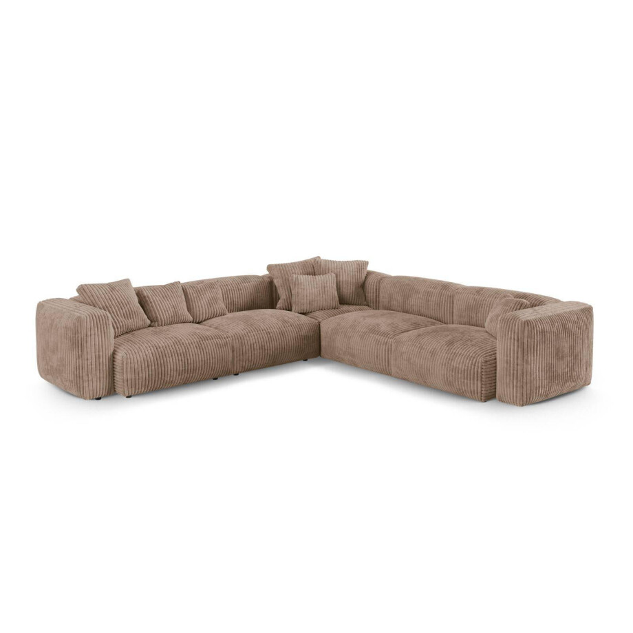 Modulaire hoekbank Martina ribstof | Micadoni Home afbeelding 1