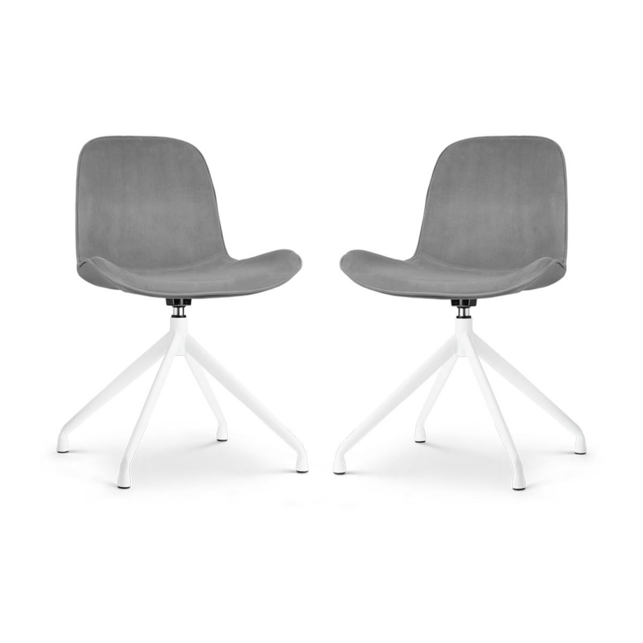 Set van 2 eetkamerstoelen Nola-Fé draaibaar velvet | Nolon afbeelding 1