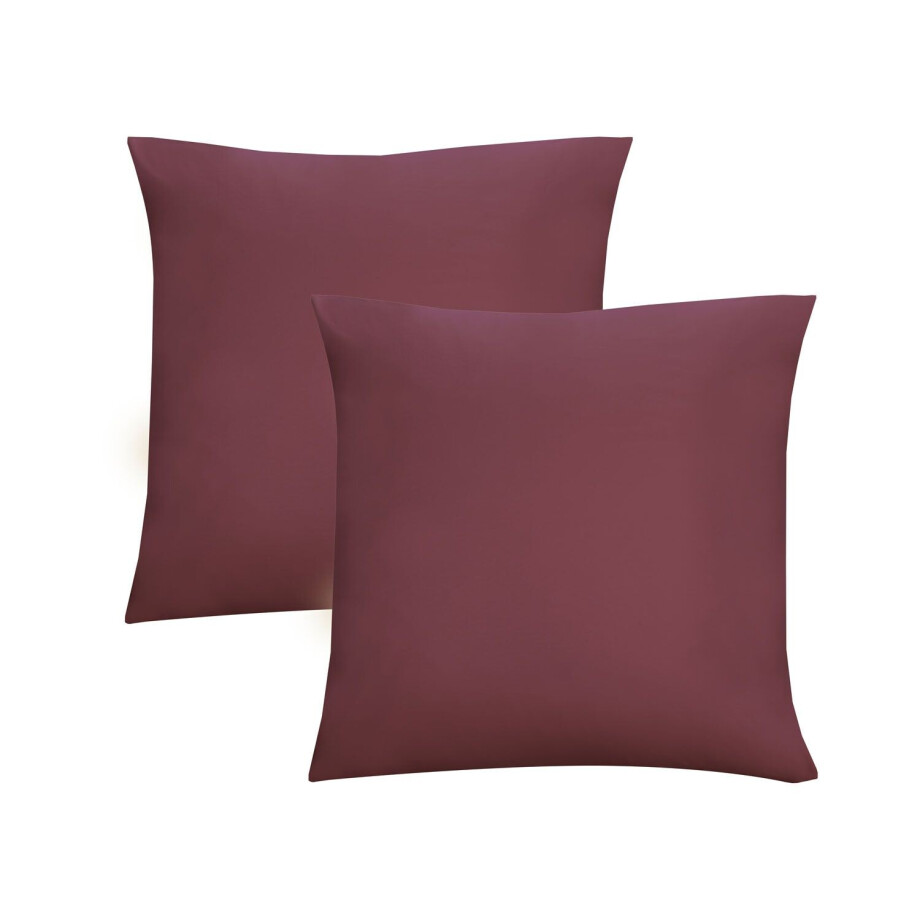 Biberna Fijne jersey kussenhoes (Rood, 40x40) afbeelding 1