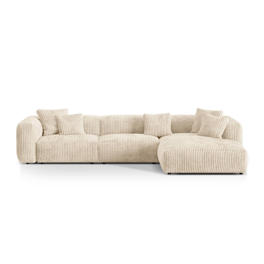 3-zits hoekbank Martina ribstof rechts | Micadoni afbeelding 1