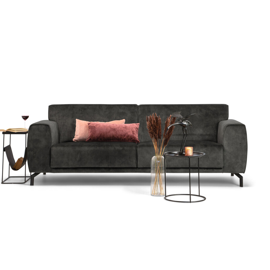 Sohome 4-zits Bank 'Jill' Velvet, kleur antraciet Sohome 4-zits Bank 'Jill' Velvet, kleur antraciet afbeelding 1