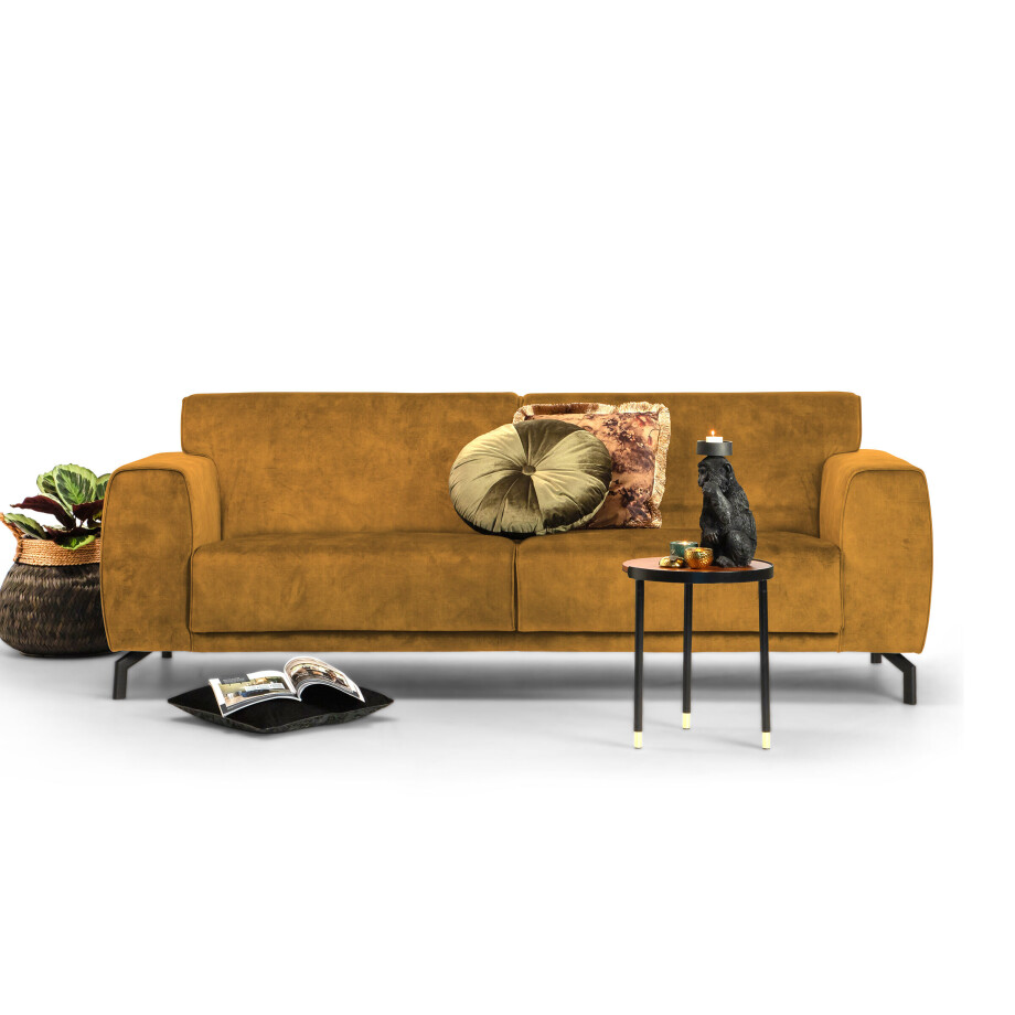 Sohome 4-zits Bank 'Jill' Velvet, kleur gold Sohome 4-zits Bank 'Jill' Velvet, kleur gold afbeelding 1