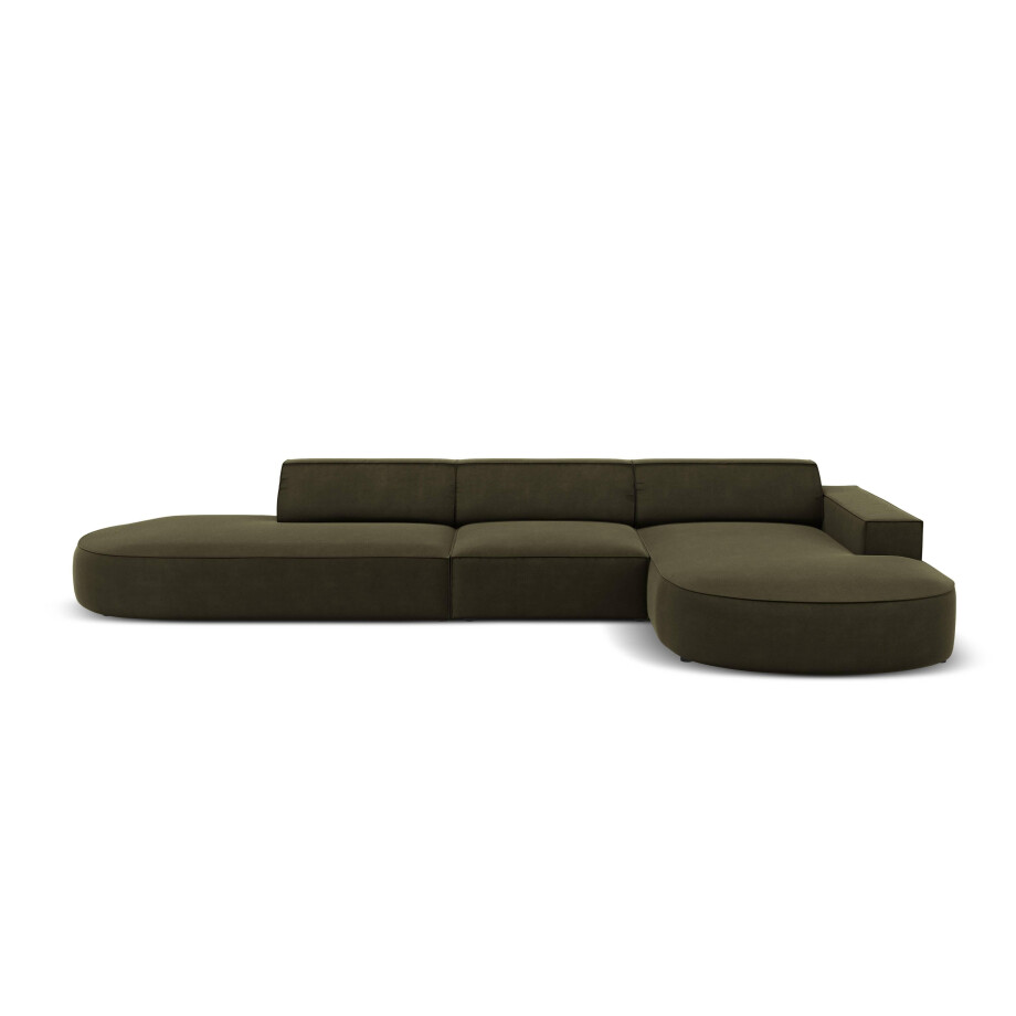 5-zits hoekbank Jodie velvet Chaise Longue rechts | Micadoni Limited Edition afbeelding 1