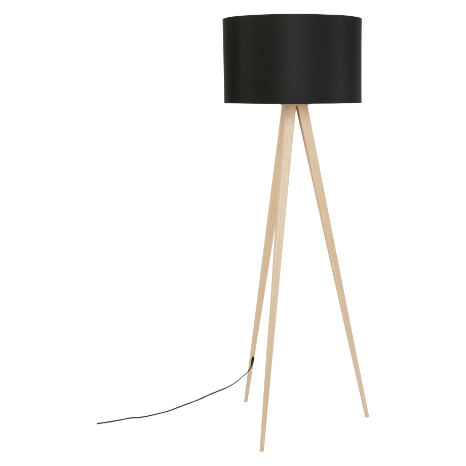 Zuiver Vloerlamp 'Tripod' 151cm, kleur Naturel/Zwart afbeelding 1