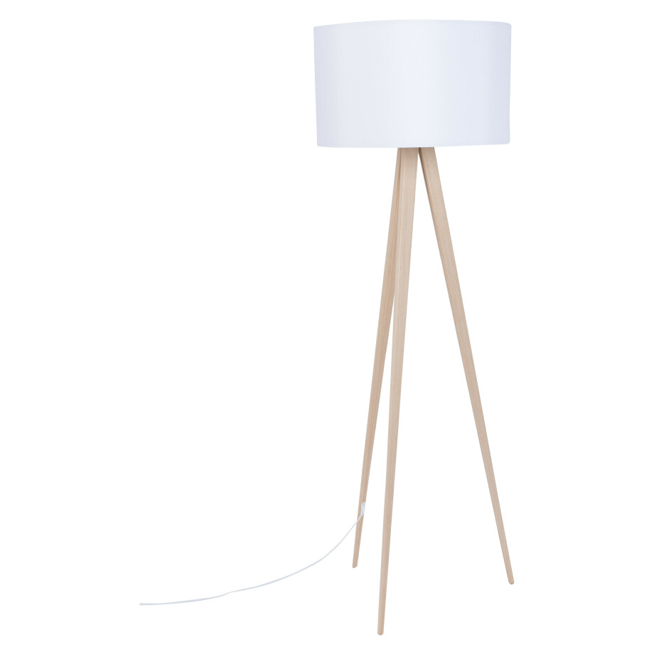 Zuiver Vloerlamp 'Tripod' 151cm, kleur Naturel/Wit Zuiver Vloerlamp 'Tripod' 151cm, kleur Naturel/Wit afbeelding 1