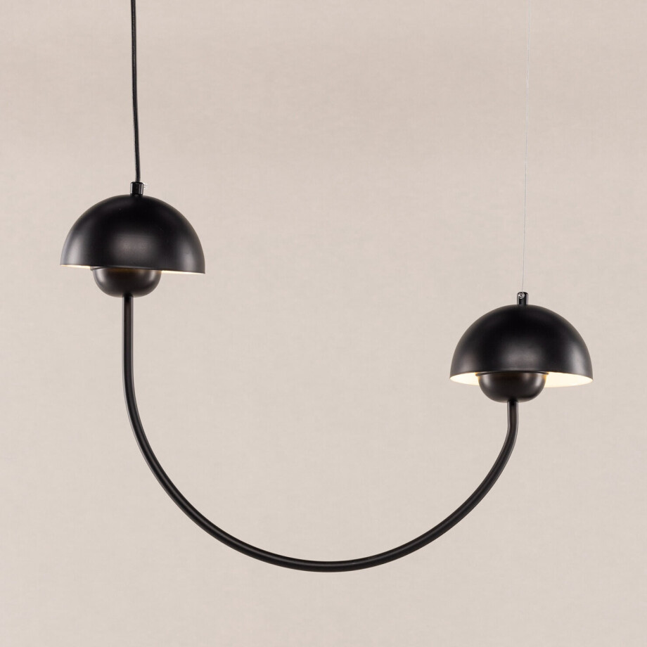 Nohr Hanglamp 'Lakitha' 2-lamps, kleur Zwart afbeelding 1