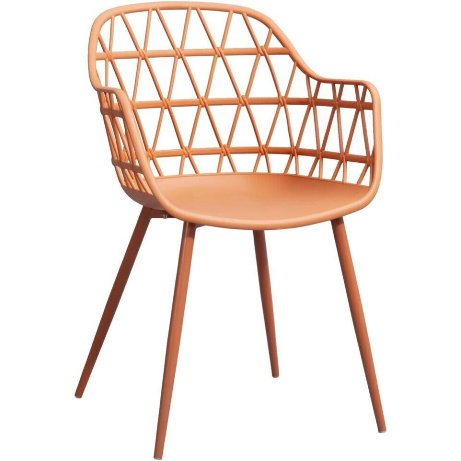 Leen Bakker - Terrasstoel Frejus - Kunststof/terracotta - Metaal/Kunststof - Rood - 53.5x57x85 Cm afbeelding 1