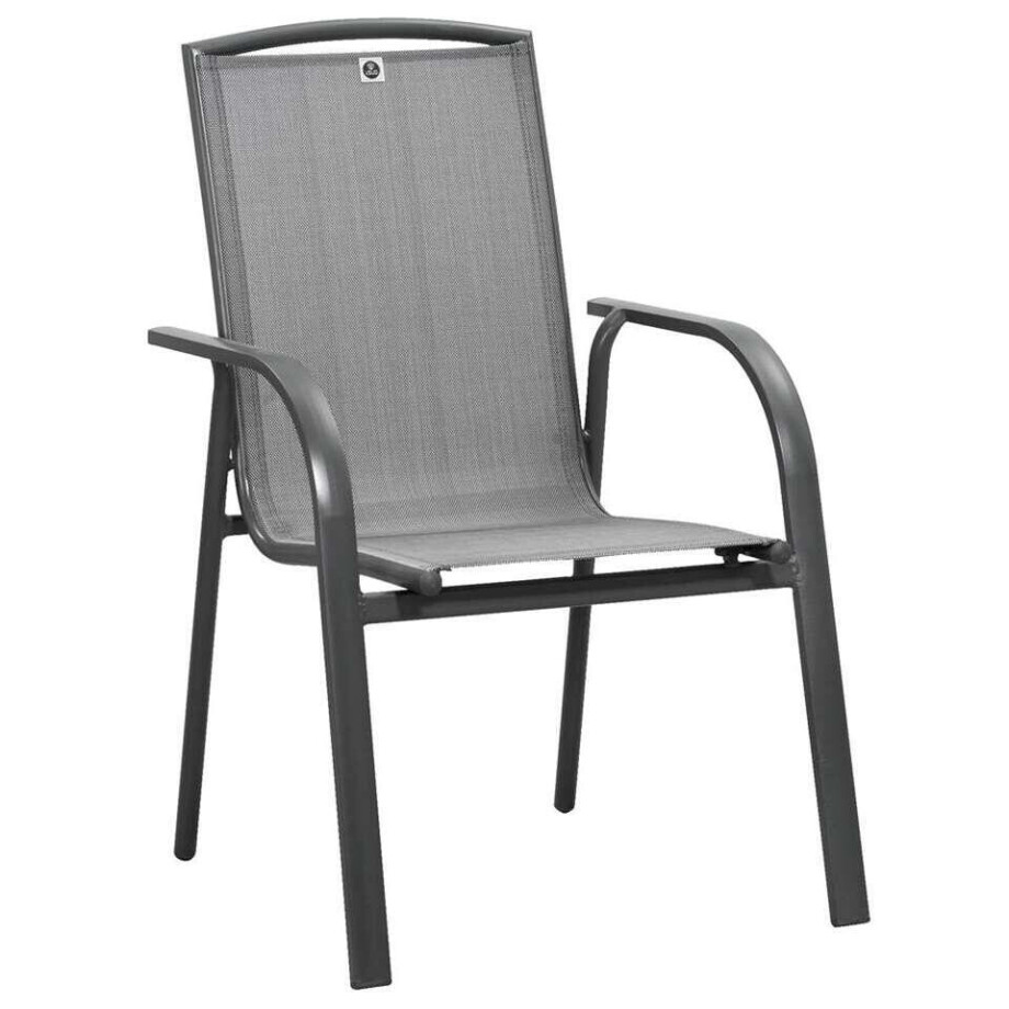 Leen Bakker - Stapelstoel Cannes - Mat - Aluminium/Nylon - Grijs - 93x66x58 Cm afbeelding 1