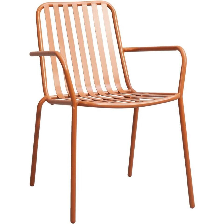 Leen Bakker - Stapelstoel Vence - /terracotta - 82x55x62 Cm - Metaal - Rood#Bruin#Oranje afbeelding 1