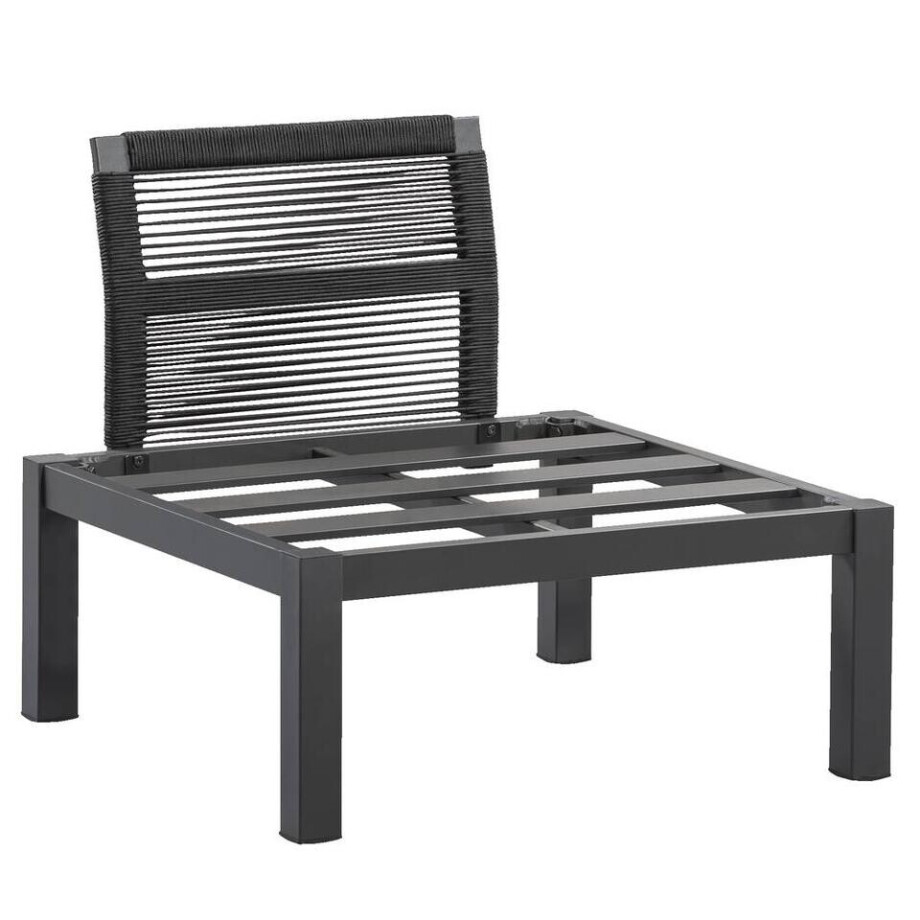 Leen Bakker - Loungestoel Middenelement Ardeche - 78x72x66 Cm - Rope/Aluminium - Grijs Leen Bakker - Loungestoel Middenelement Ardeche - 78x72x66 Cm - Rope/Aluminium - Grijs afbeelding 1