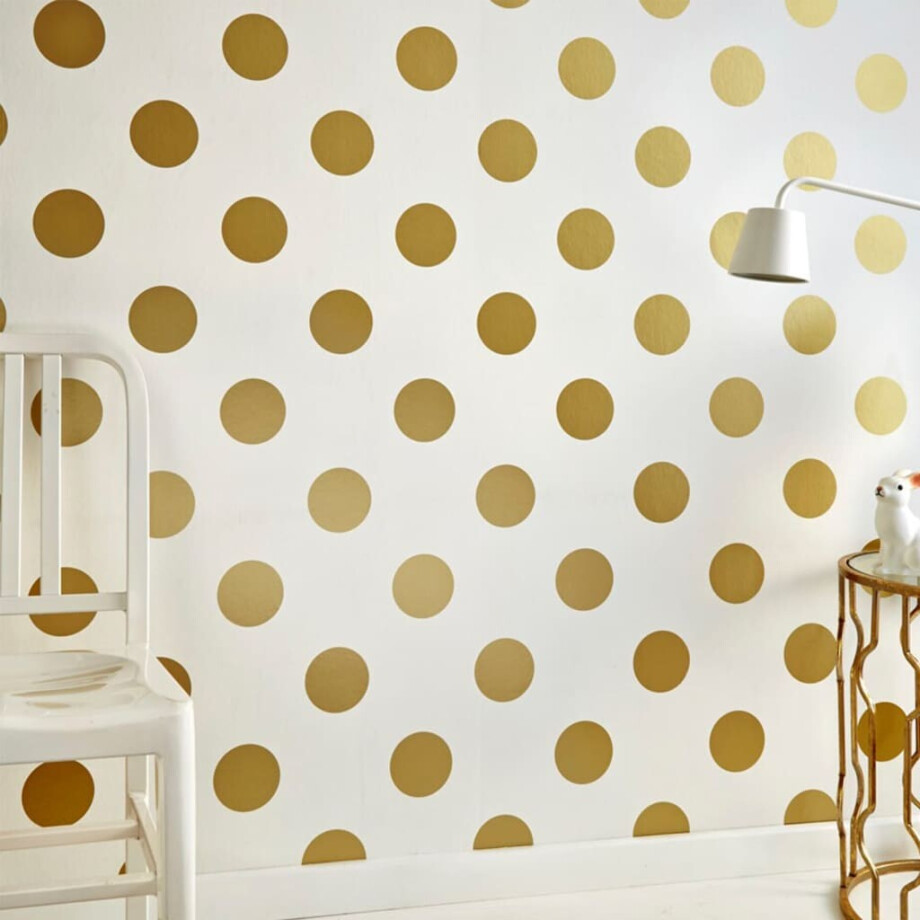 Noordwand Kids at Home Behang Dotty Gold wit en goudkleurig 100105 afbeelding 1