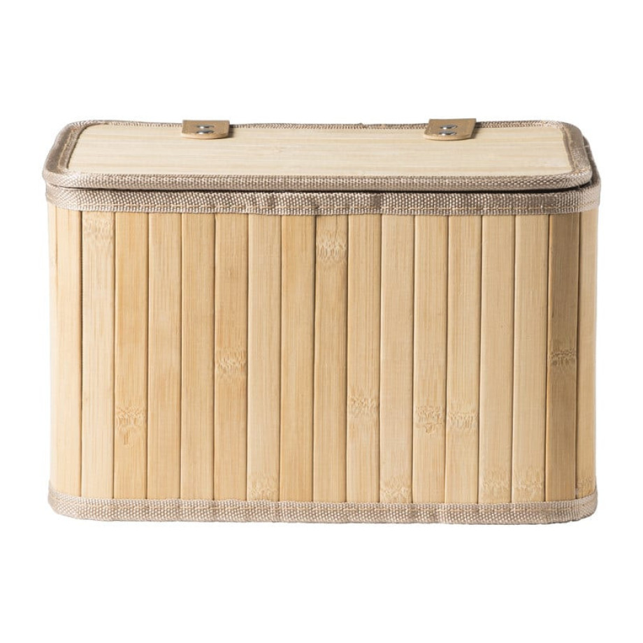 Opbergmand met deksel Oscar - 18x28x20 cm - naturel afbeelding 