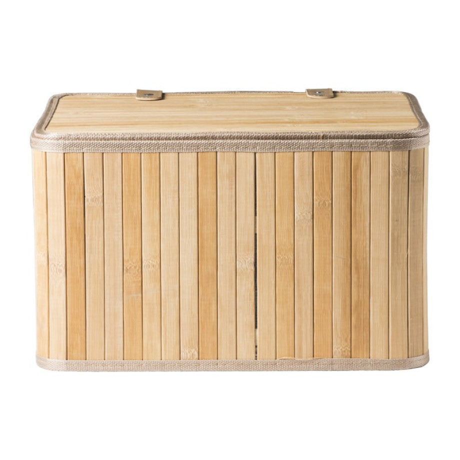 Opbergmand met deksel Oscar - 22x26x36 cm - naturel afbeelding 