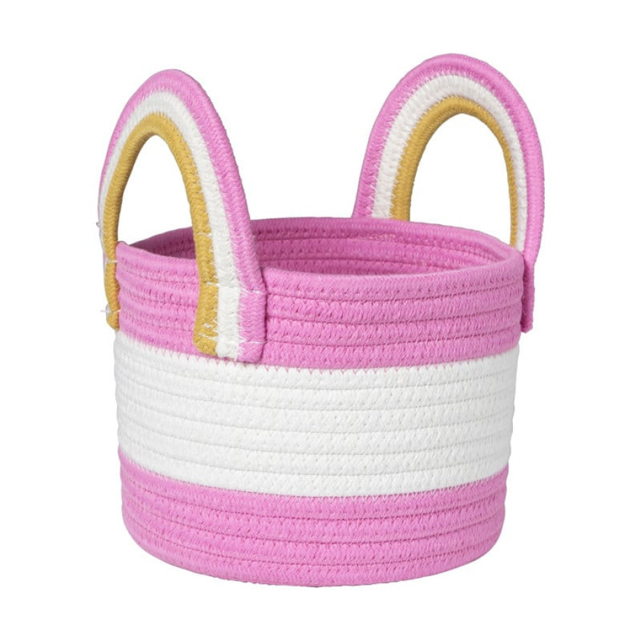 Mand colors met hengsels - roze/wit - ø13x17 cm afbeelding 