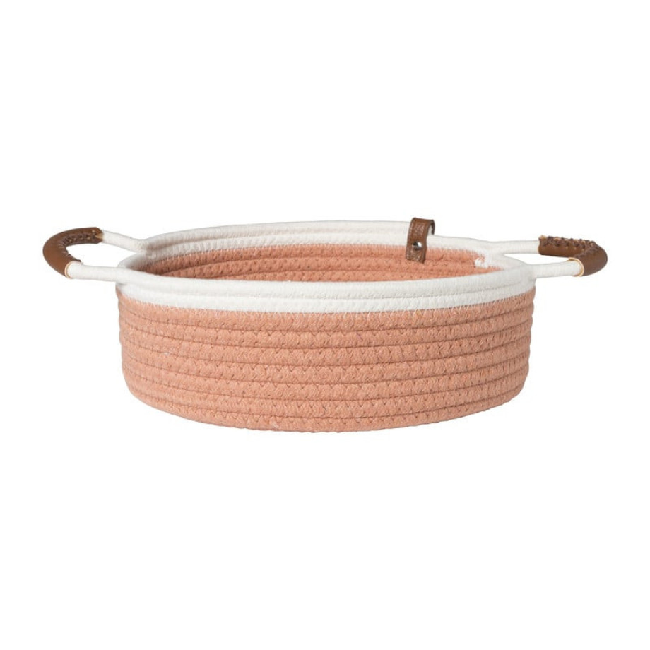 Mand colors laag - oranje/wit - ø27x9 cm afbeelding 