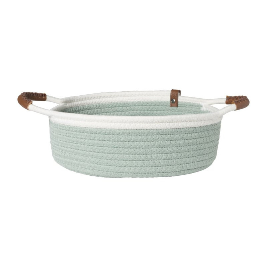 Mand colors laag - groen/wit - ø27x9 cm afbeelding 