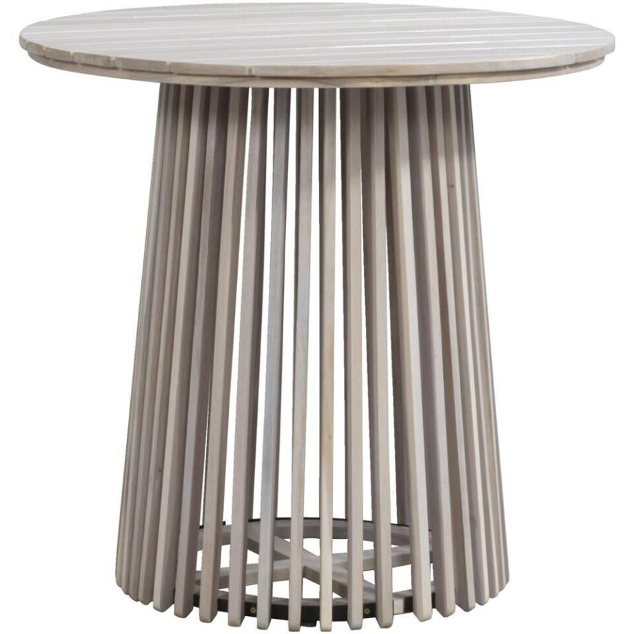 Leen Bakker - Tuintafel Saône - Acacia/greywash - 76xØ80 Cm - Hout - Grijs Leen Bakker - Tuintafel Saône - Acacia/greywash - 76xØ80 Cm - Hout - Grijs afbeelding 1