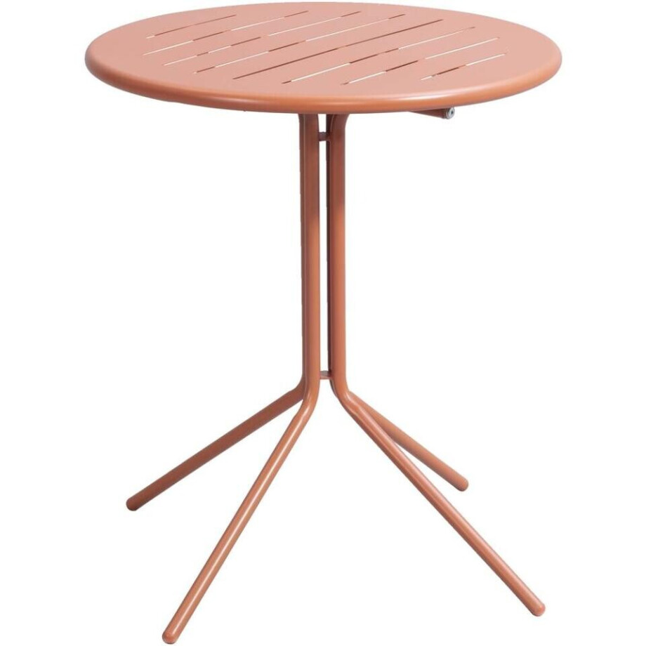 Leen Bakker - Bistrotafel Vence - Terra - 70xØ60 Cm - Metaal - Oranje#Bruin#Rood Leen Bakker - Bistrotafel Vence - Terra - 70xØ60 Cm - Metaal - Oranje#Bruin#Rood afbeelding 1