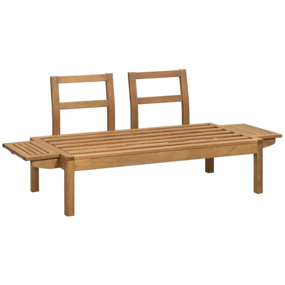 Leen Bakker - Tuinbank Orleàns - Naturel - 66x157x66 Cm - Hout - Bruin Leen Bakker - Tuinbank Orleàns - Naturel - 66x157x66 Cm - Hout - Bruin afbeelding 1