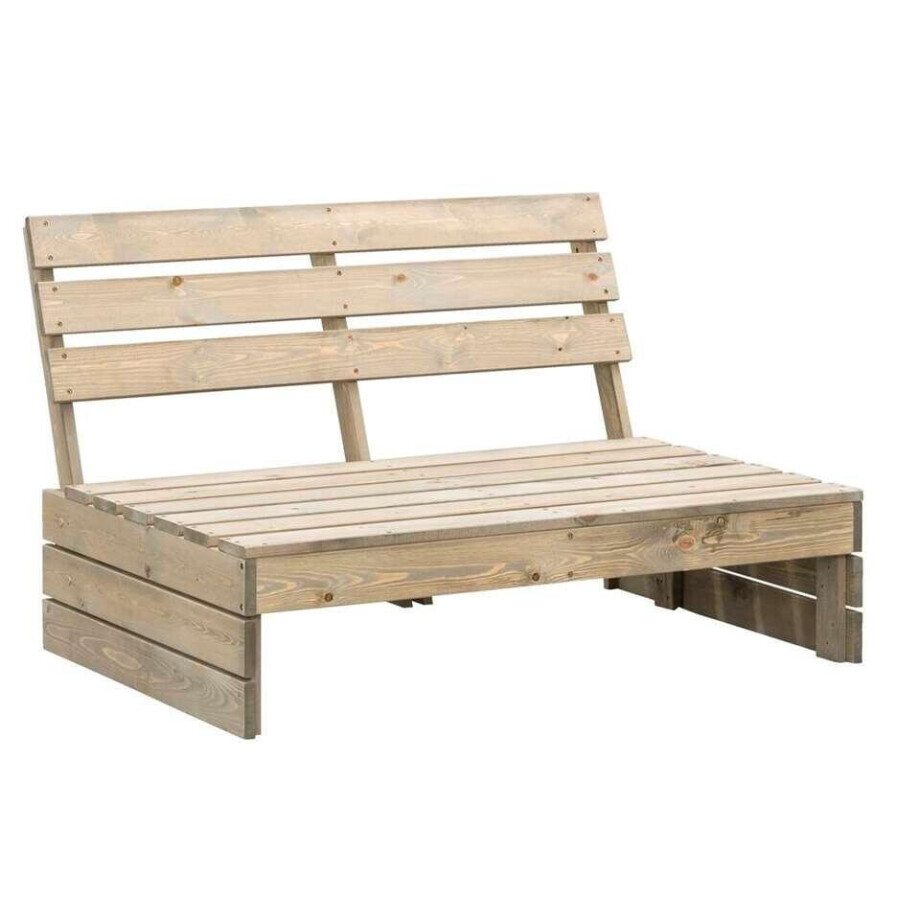 Leen Bakker - Palletbank Lucca Modulair - Greywash - 120x93,5x76,5 Cm - Hout - Bruin Leen Bakker - Palletbank Lucca Modulair - Greywash - 120x93,5x76,5 Cm - Hout - Bruin afbeelding 1
