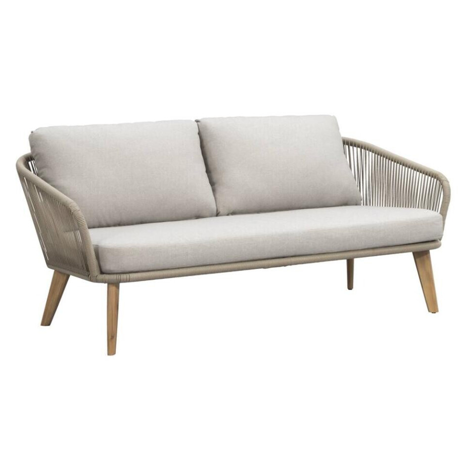 Leen Bakker - Loungebank Nant - /acacia Taupe - 87x170x67 Cm - Incl. Kussens - Wicker - Grijs#Taupe afbeelding 1