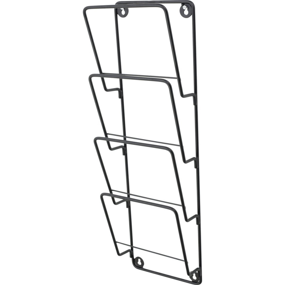 LOFT42 Cleve Tijdschriftenrek 3 Vaks - Metaal - Mat Zwart - 61x18x8 afbeelding 1