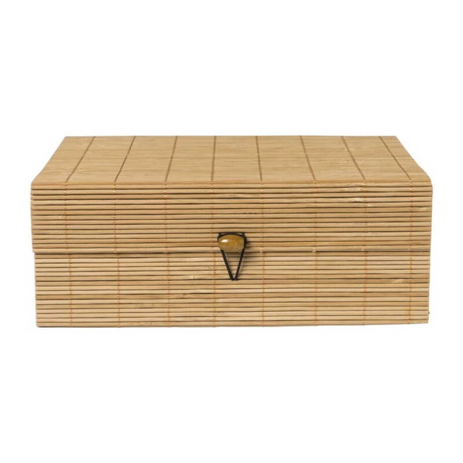 Bamboe kistje met deksel Moos - 9x24x18 cm - naturel afbeelding 