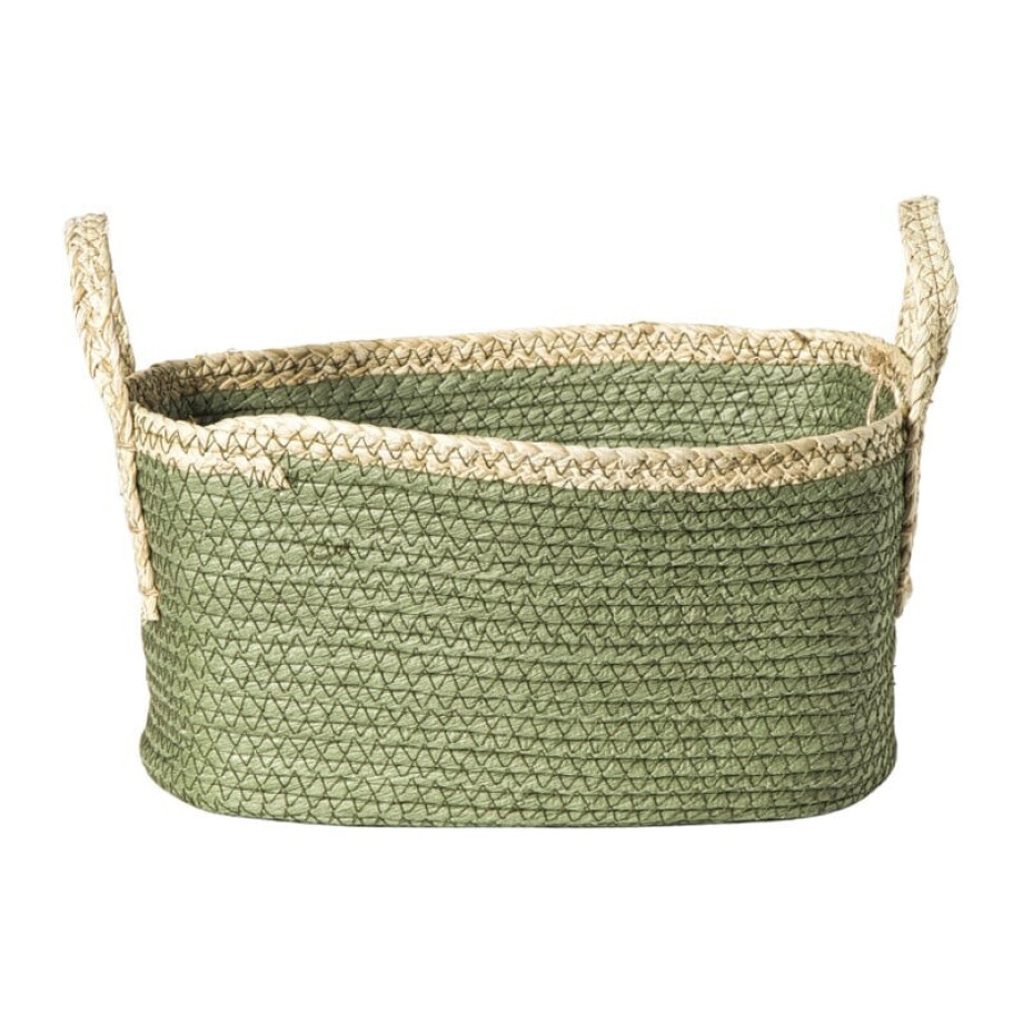 Mand colors rechthoekig - groen/bruin - 16x30x20 cm Mand colors rechthoekig - groen/bruin - 16x30x20 cm afbeelding