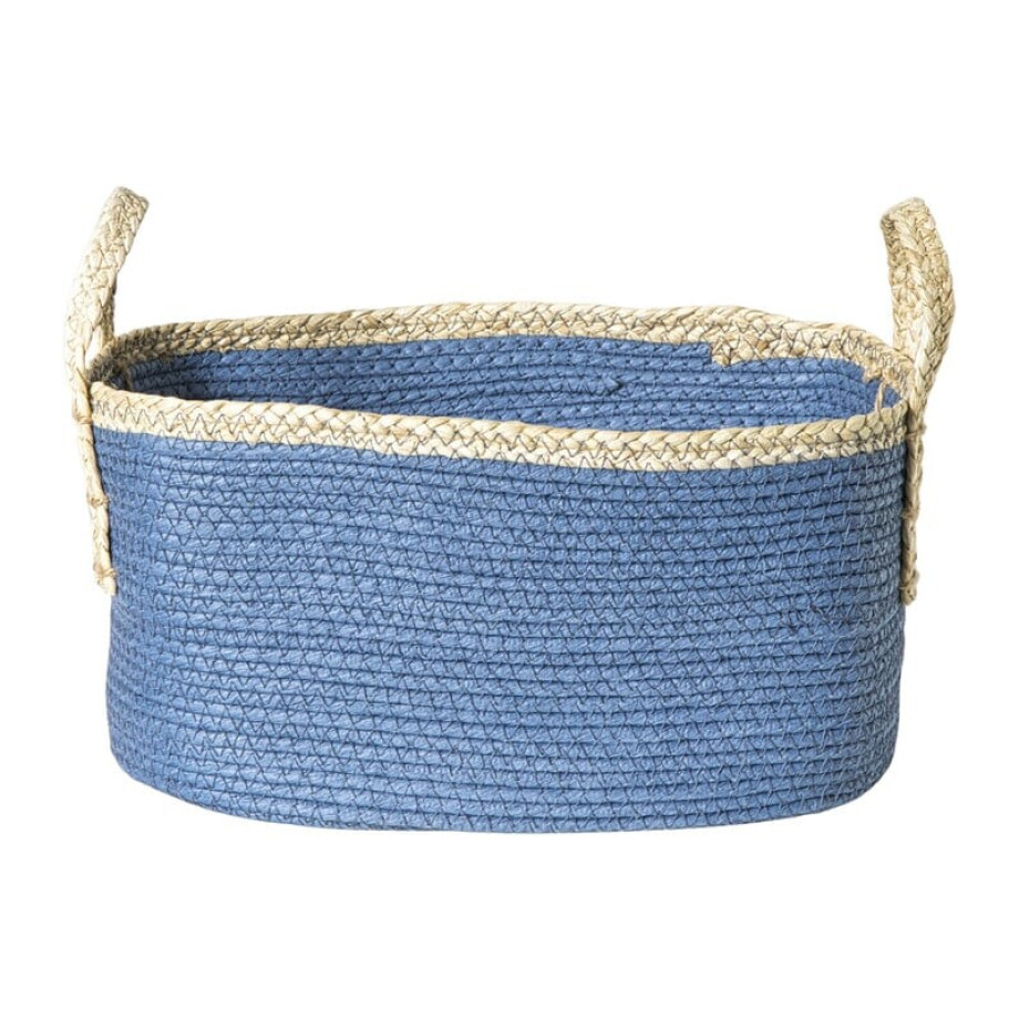 Mand colors rechthoekig - blauw/bruin - 16x30x20 cm Mand colors rechthoekig - blauw/bruin - 16x30x20 cm afbeelding