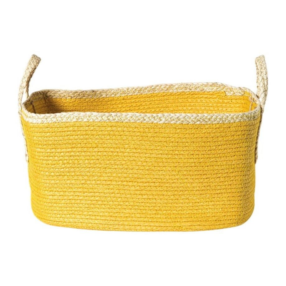 Mand colors rechthoekig - geel/bruin - 16x30x20 cm Mand colors rechthoekig - geel/bruin - 16x30x20 cm afbeelding