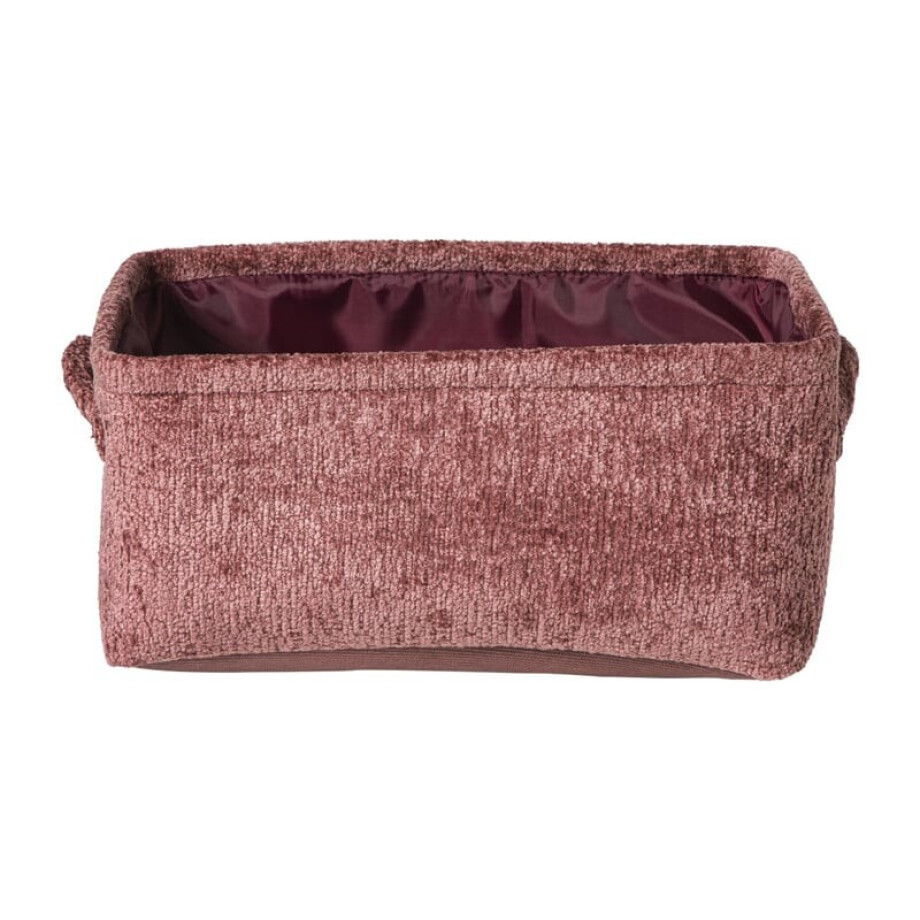 Mand chenille - rood - 30x20x14 cm afbeelding 