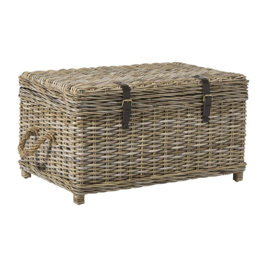 Opbergkist rotan - bruin - 45x80x55 cm afbeelding 