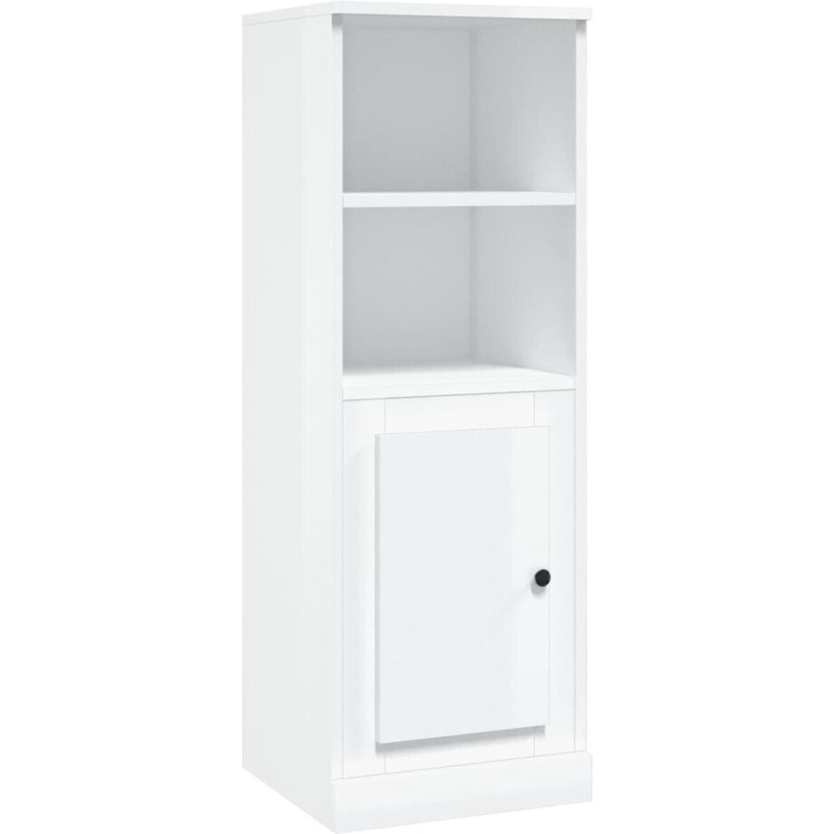 vidaXL - Hoge - kast - 36x35,5x103,5 - cm - bewerkt - hout - hoogglans - wit afbeelding 1