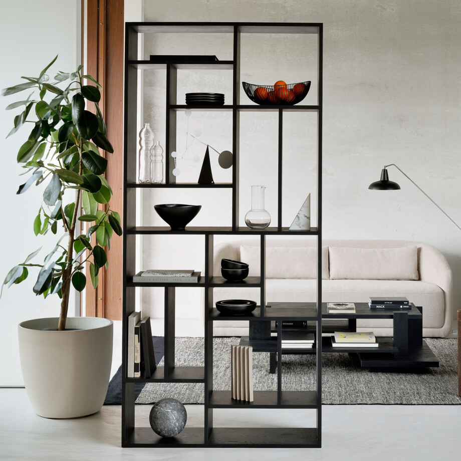 Ethnicraft Wandrek 'M' Gevernist Eikenhout, 219 x 104cm, kleur Zwart afbeelding 1