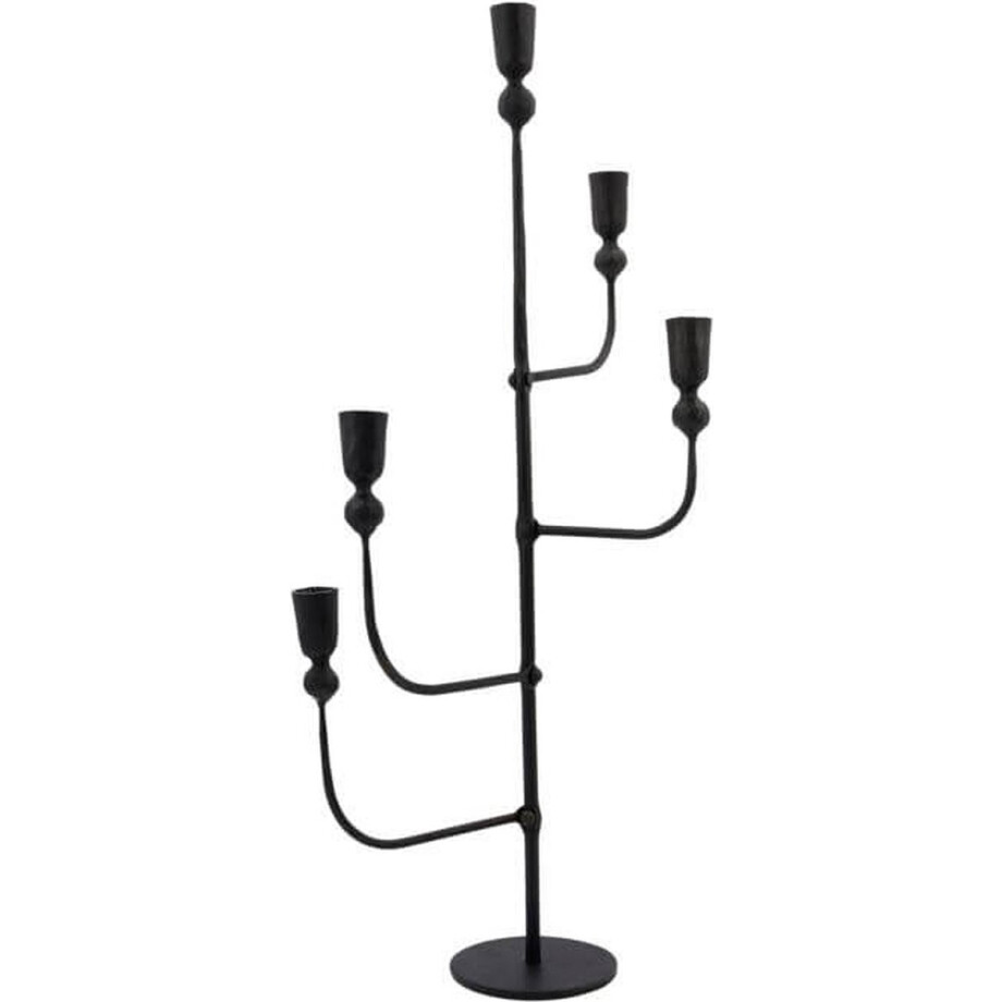 Kandelaar Ira zwart 5 armen Kandelaar Ira zwart 5 armen afbeelding 1