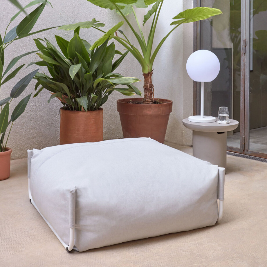 Kave Home Modulaire Outdoor Bank 'Square' Poef, kleur Lichtgrijs Kave Home Modulaire Outdoor Bank 'Square' Poef, kleur Lichtgrijs afbeelding 1