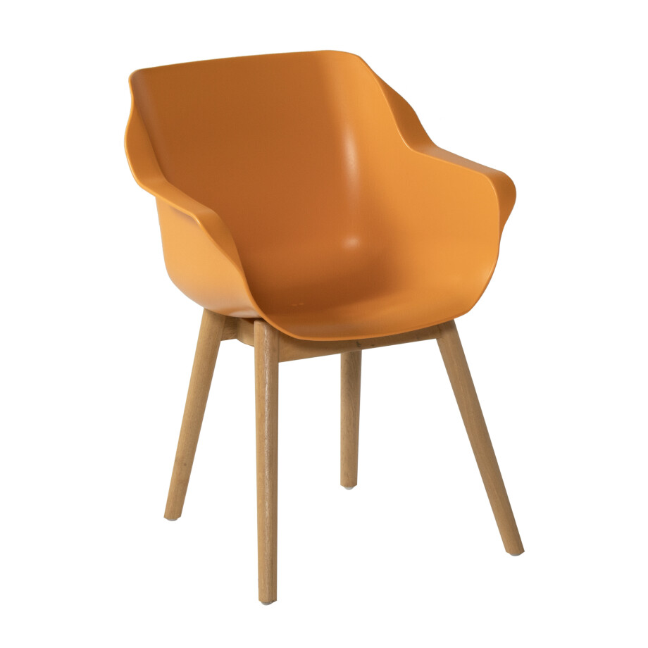 Hartman Tuinstoel 'Sophie Teak' met armleuning, kleur Oranje Hartman Tuinstoel 'Sophie Teak' met armleuning, kleur Oranje afbeelding 1