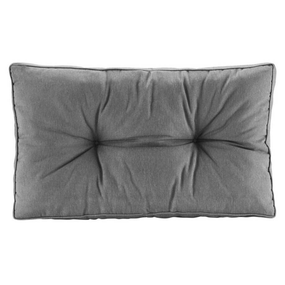 Leen Bakker - Loungekussen Florence Rug - 73x43 Cm - Polyester/Katoen - Grijs Leen Bakker - Loungekussen Florence Rug - 73x43 Cm - Polyester/Katoen - Grijs afbeelding 1