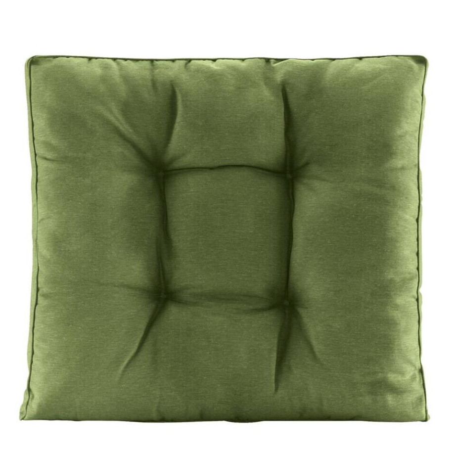 Leen Bakker - Loungekussen Florence Zit - Donker - 73x73 Cm - Polyester/Katoen - Groen Leen Bakker - Loungekussen Florence Zit - Donker - 73x73 Cm - Polyester/Katoen - Groen afbeelding 1