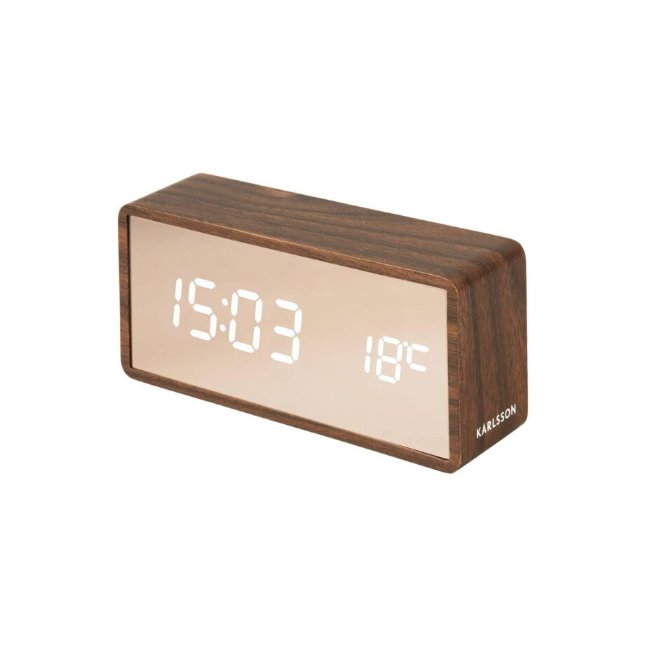 Alarmklok Copper Wandspiegel LED | KARLSSON afbeelding 1