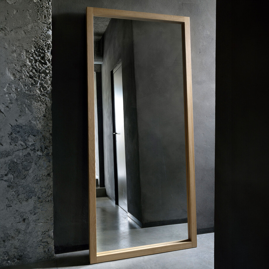 Ethnicraft Spiegel 'Light Frame' Eikenhout, 200 x 90cm, kleur Naturel afbeelding 1