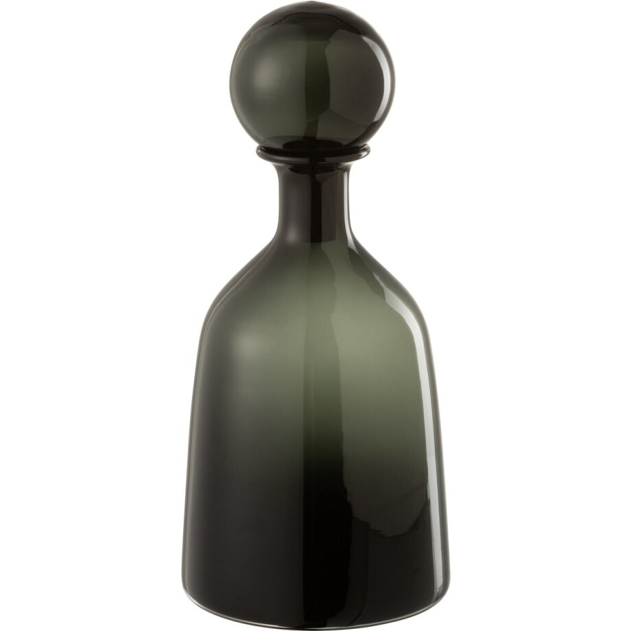 J-Line Fles+Stop Effen Decoratief Laag Glas Zwart Small afbeelding 1
