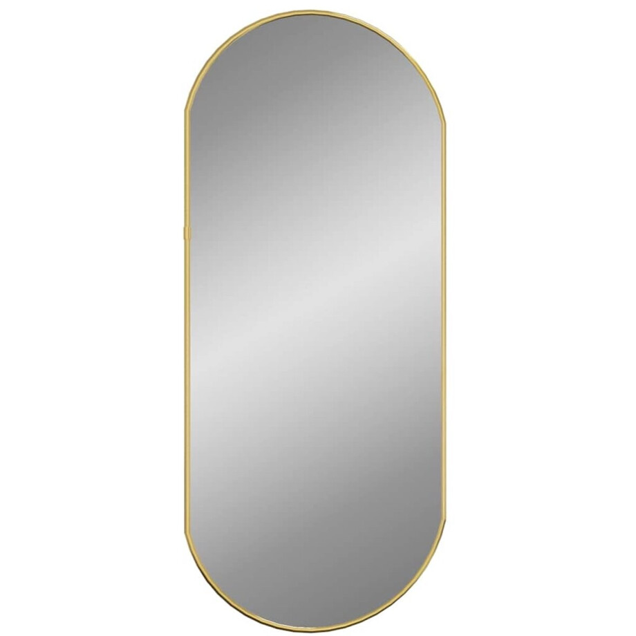 vidaXL - Wandspiegel - 70x30 - cm - ovaal - goudkleurig afbeelding 1