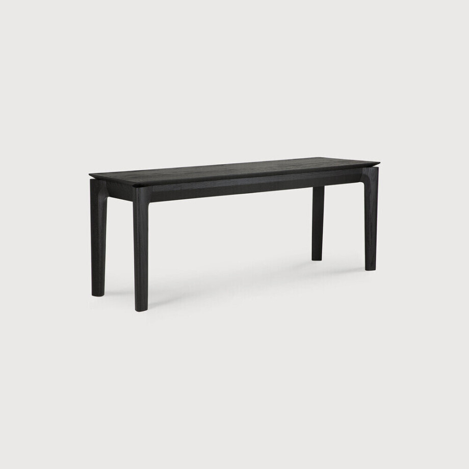 Ethnicraft Eetkamerbank 'Bok' Gevernist Eikenhout, 146cm, kleur Zwart afbeelding 1