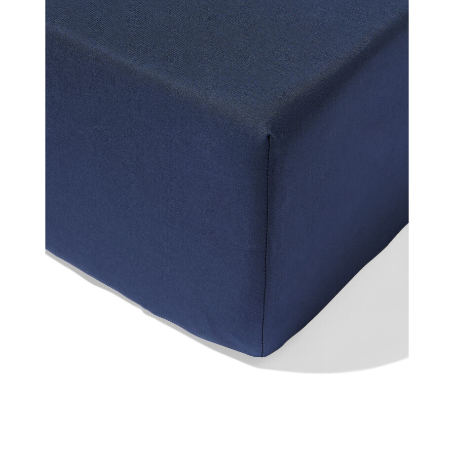 HEMA HEMA Hoeslaken 180x200cm Zacht Katoen Donkerblauw (donkerblauw) afbeelding 1