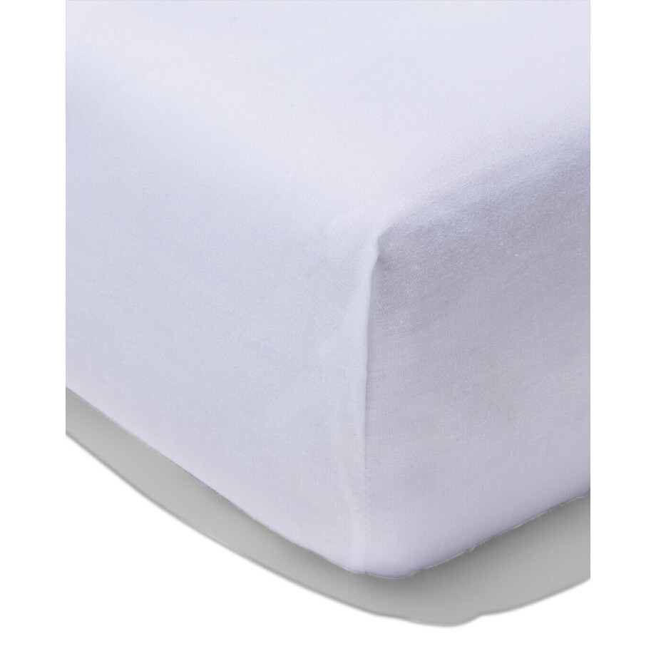 HEMA HEMA Hoeslaken 200x200cm Zacht Katoen Wit (wit) afbeelding 1