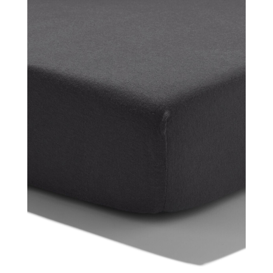 HEMA HEMA Topper Hoeslaken 90x200cm Zacht Katoen Donkergrijs (donkergrijs) afbeelding 1