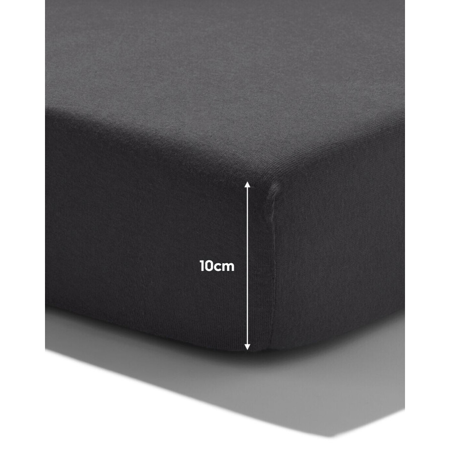 HEMA HEMA Topper Hoeslaken 180x220cm Zacht Katoen Donkergrijs (donkergrijs) afbeelding 1